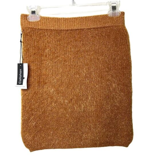 Callahan Knitwear Revolve Genny Mini Skirt Amber Glow Fuzzy Size Large - Picture 10 of 10